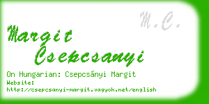 margit csepcsanyi business card