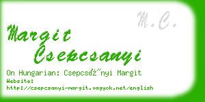 margit csepcsanyi business card